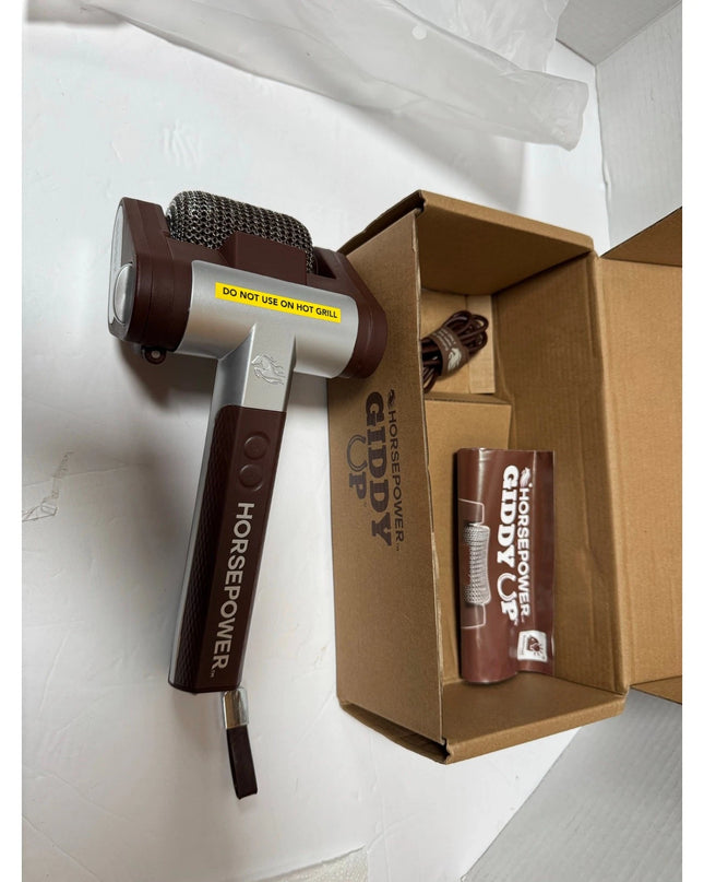 HorsePower Giddy Up Cordless, Rechargeable BBQ grill Stainless Roller Cleaner