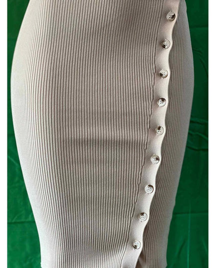 Womens 2024 Summer V Neck Knit Midi Dress Bodycon Sleeveless Ribbed DRESS S ,M,L