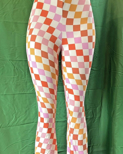 Women's Print Flare Leg Pants Stretchy Knit High Waist Casual Lounge Yoga pants