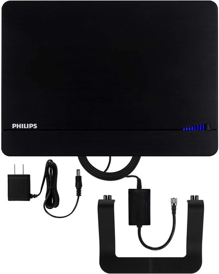 Philips Elite Channel Finder Indoor TV Antenna, Long Range Signal Booster