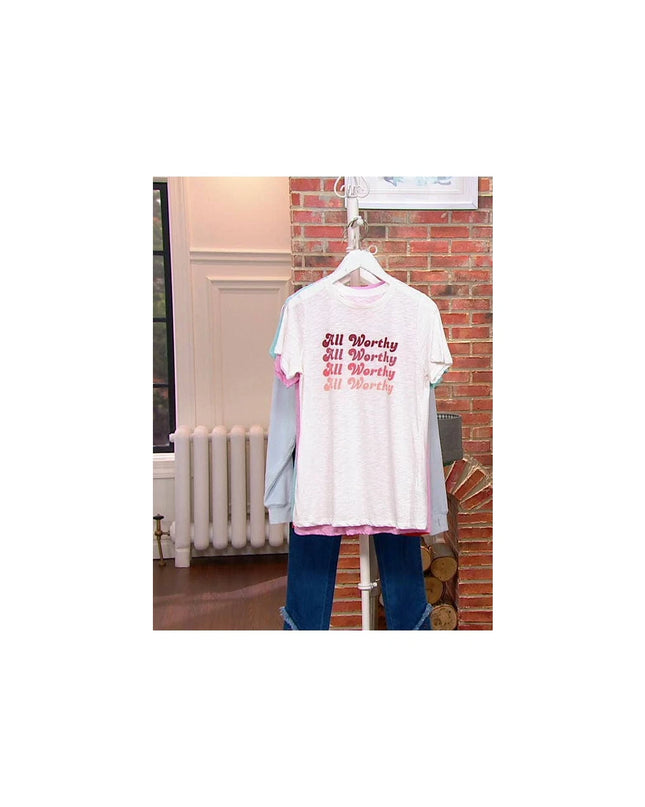 All Worthy Hunter McGrady Slub Knit Graphic T-Shirt in White Choose Size