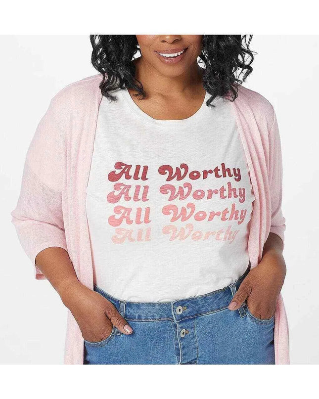 All Worthy Hunter McGrady Slub Knit Graphic T-Shirt in White Choose Size