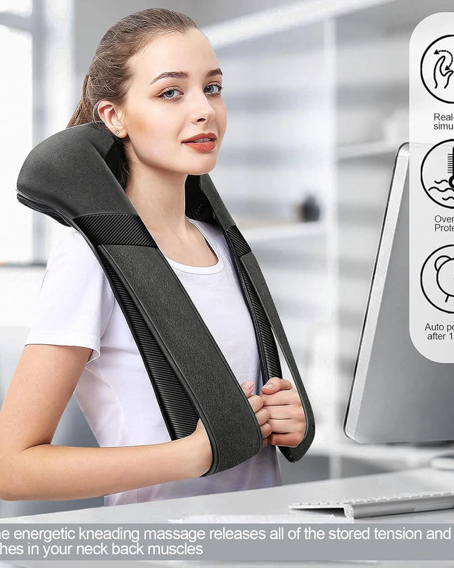 Shiatsu NECK &BACK Massager With Heat (Mirakel) BLACK