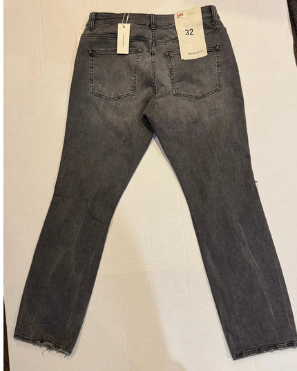 Warp + Weft Women's Orion Slim Distressed High Rise Jeans Size 32x30 Gray New