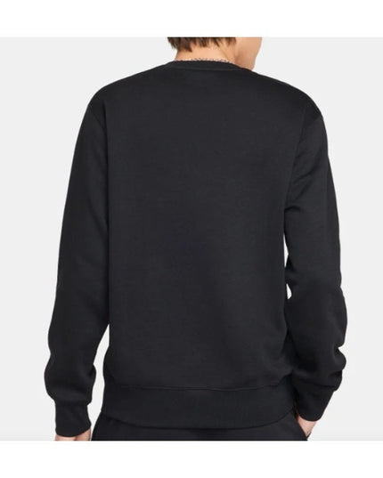 Nike Men's Club Fleece Sweatshirt Black Fleece Pullover Sport Casual Crewneck M