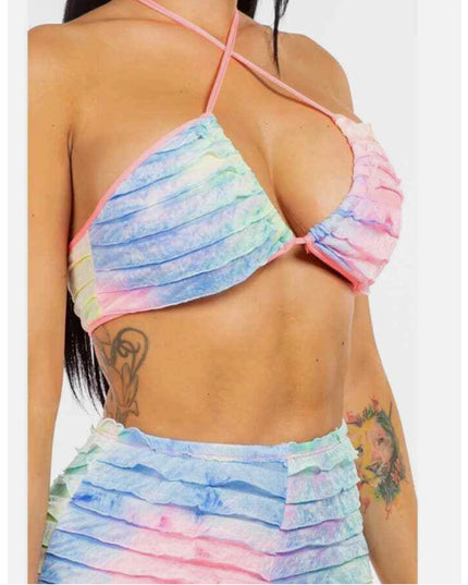Women's Two-Piece Swimsuit Cover-Up Set – Sheer Mesh Top & Pants (S–L)