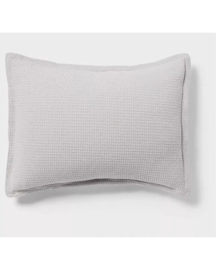 Washed Waffle Weave Comforter and Sham Set - Threshold full/queen light Gray