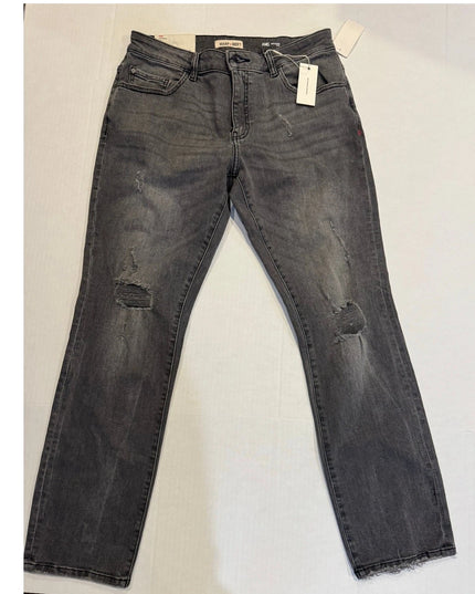 Warp + Weft Women's Orion Slim Distressed High Rise Jeans Size 32x30 Gray New
