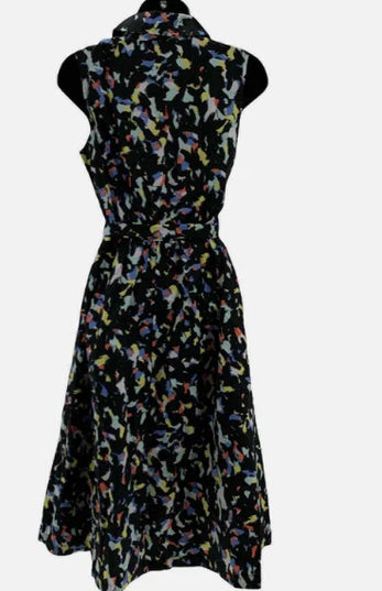 J Jason Wu Novelty Printed Shirt Dress Confetti Black multi sizes