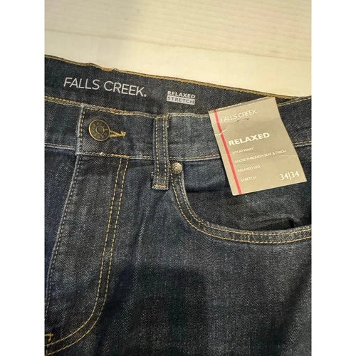 Falls Creek men's denim relaxed jeans  stretch  fit pants 34 x 34 jeans new