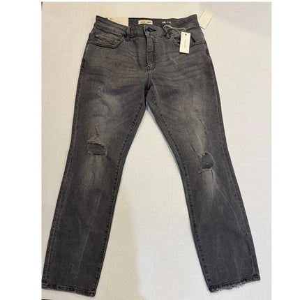 Warp + Weft Women's Orion Slim Distressed High Rise Jeans Size 32x30 Gray New