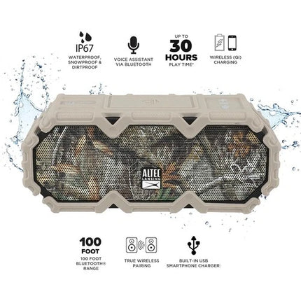 Altec Realtree LifeJacket Jolt rugged Waterproof Bluetooth Speaker,Portable camo