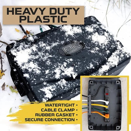 Outdoor Weather Resistant Connection Box -Cover for Extension Cord  Black