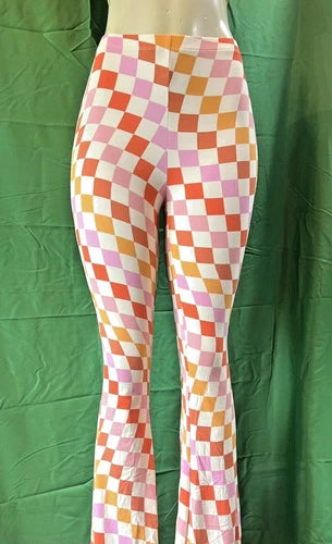 Women's Print Flare Leg Pants Stretchy Knit High Waist Casual Lounge Yoga pants
