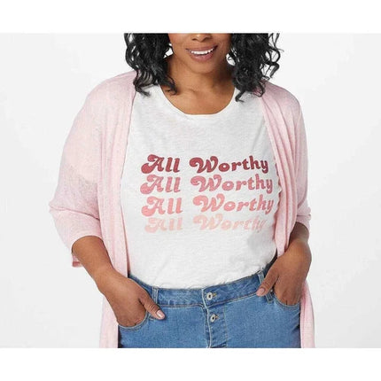 All Worthy Hunter McGrady Slub Knit Graphic T-Shirt in White Choose Size