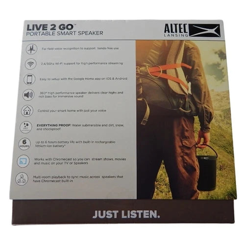 Altec Lansing Live 2 Go WiFi / Bluetooth Google Assistant Speaker sealed New