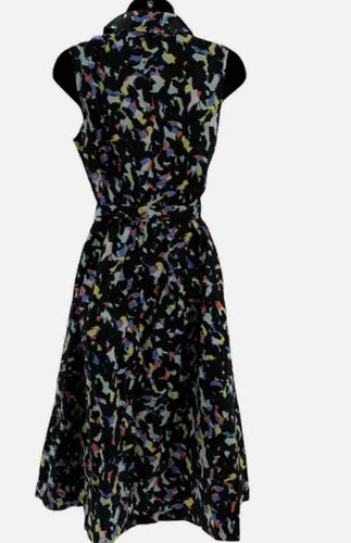 J Jason Wu Novelty Printed Shirt Dress Confetti Black multi sizes