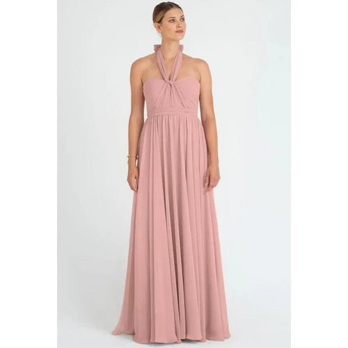 Jenny Yoo Convertible Bridesmaid Dress Mira Long  dress Champagne size 6