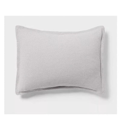 Washed Waffle Weave Comforter and Sham Set - Threshold full/queen light Gray