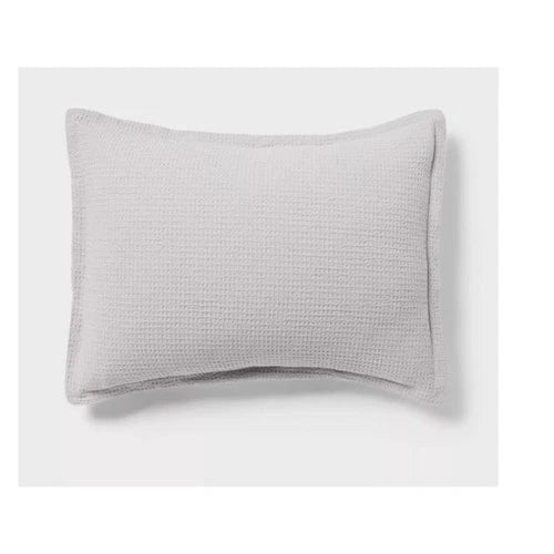 Washed Waffle Weave Comforter and Sham Set - Threshold full/queen light Gray