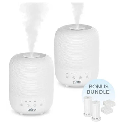 HUMe Sense 2-Pack Bundle - 2 Humidifiers, 2 Filters, & 20 Scent Pads