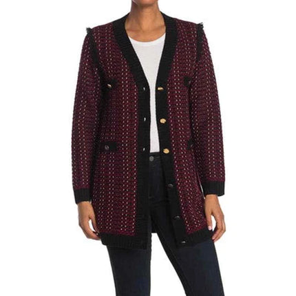Love Token Parisian Tweed Buttoned Front Cardigan