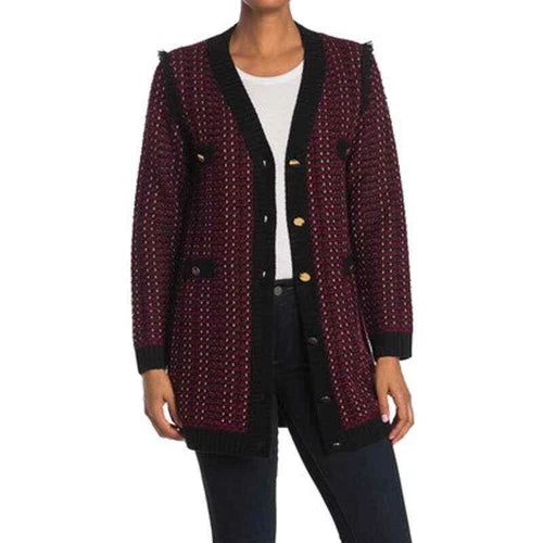 Love Token Parisian Tweed Buttoned Front Cardigan
