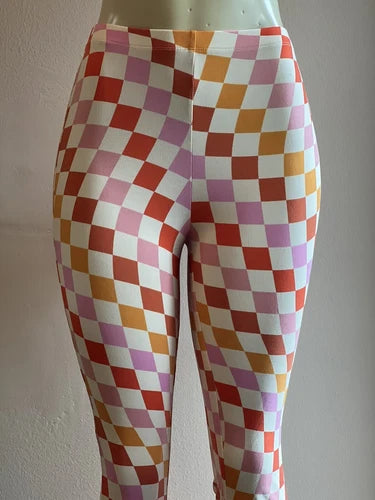 Women's Print Flare Leg Pants Stretchy Knit High Waist Casual Lounge Yoga pants