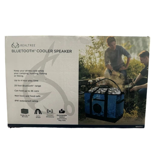 Real Tree  Insulated can Cooler with Wireless Bluetooth Speaker, Holds 36 Cans