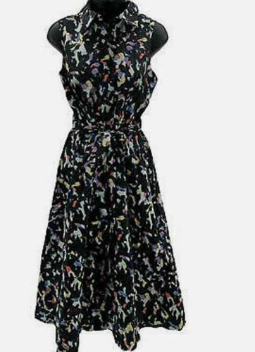 J Jason Wu Novelty Printed Shirt Dress Confetti Black multi sizes