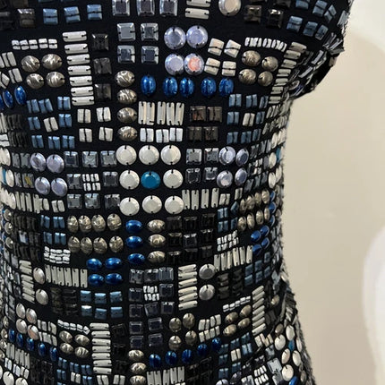 Tender  sleeveless Women Black Multi Colored beaded tank top medium￼
