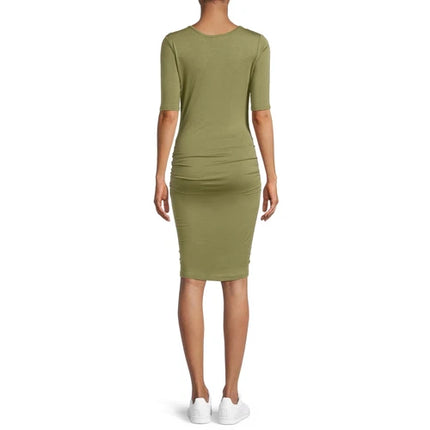 Oh Mamma Women’s Maternity Short Sleeve Scoop Neck Dress M oh