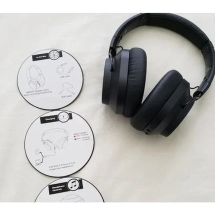 Altec Lansing Whisper wireless Active Noise Cancelling Headphones, Black