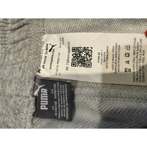 Puma Youth Fleece Jogger Pants Size Medium 18/20 Gray New