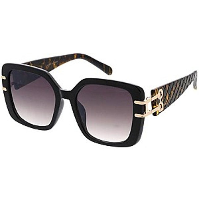 SUNGLASSES HIGH FASHION Tortoiseshell TEXTURED LINKED TEMPLES UV 400 Protection