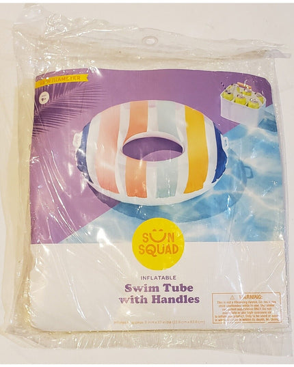 Inflatable Pool Tube Float with Handles  Kids 9 and up Multicolor New 2-for-1
