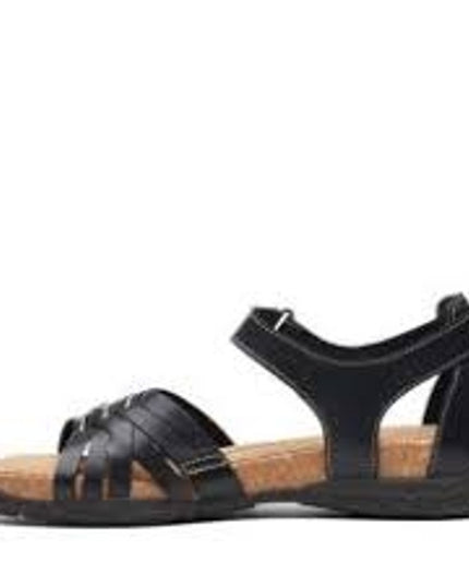 Clarks Collection Leather women sling-back Sandals-Roseville Cove black 9M