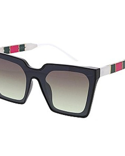 Women's Luxury Striped Red Green Fashion Sunglasses UV400  Lens mid tint